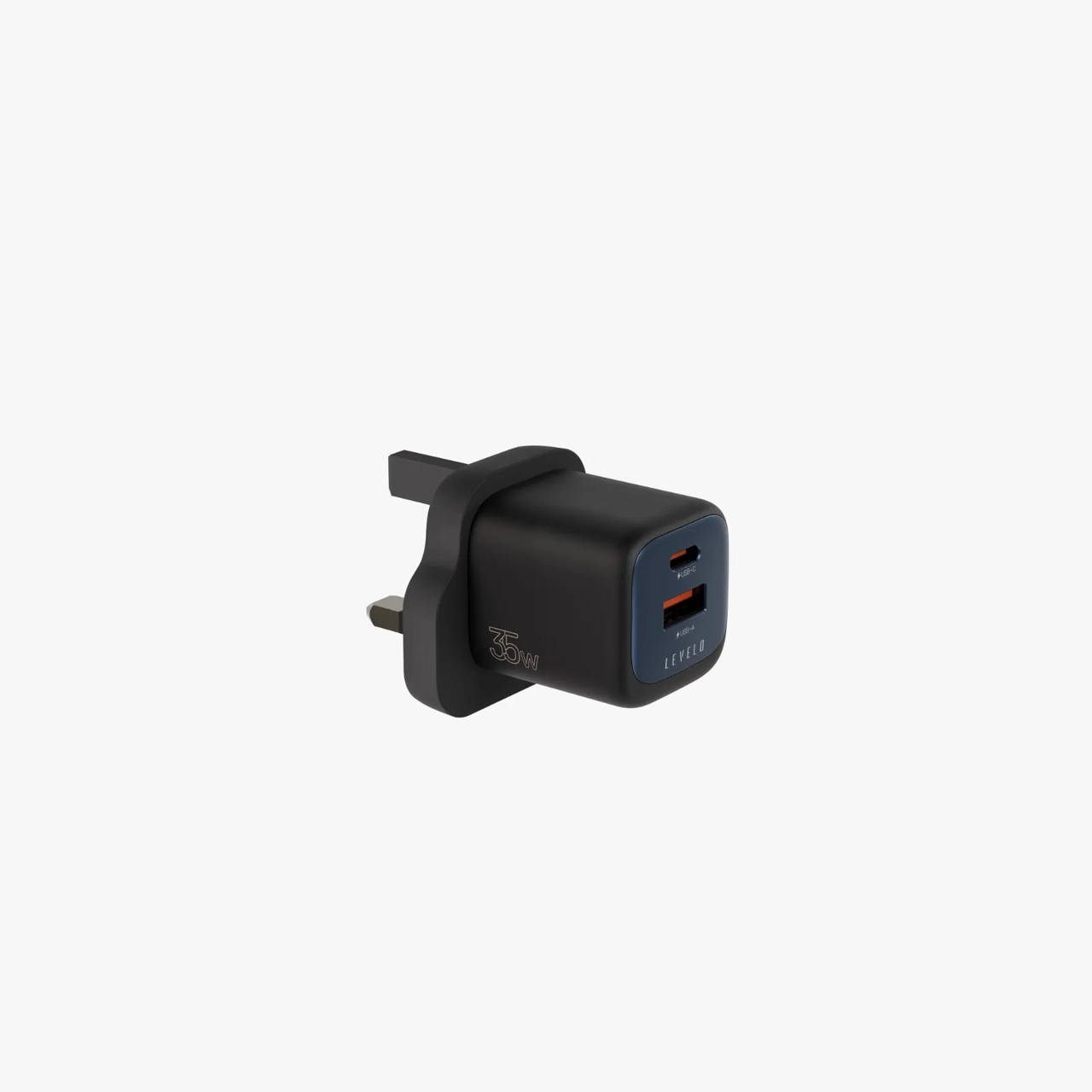 شارژر دیواری PD و فست دو پورت LEVELO مدل VERO LVLVR035WACBKBL 35W - مشکی خاکستری