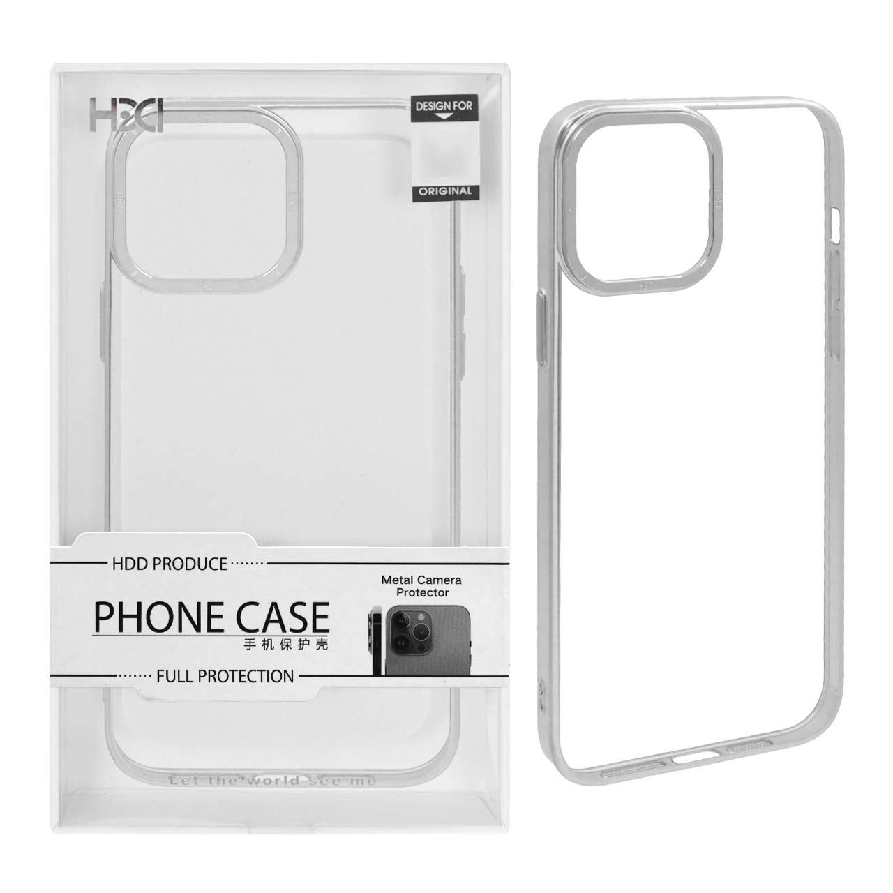 قاب اورجینال HDD شفاف لنز آلومینیومی Apple iPhone 13 Pro Max - نقره ای