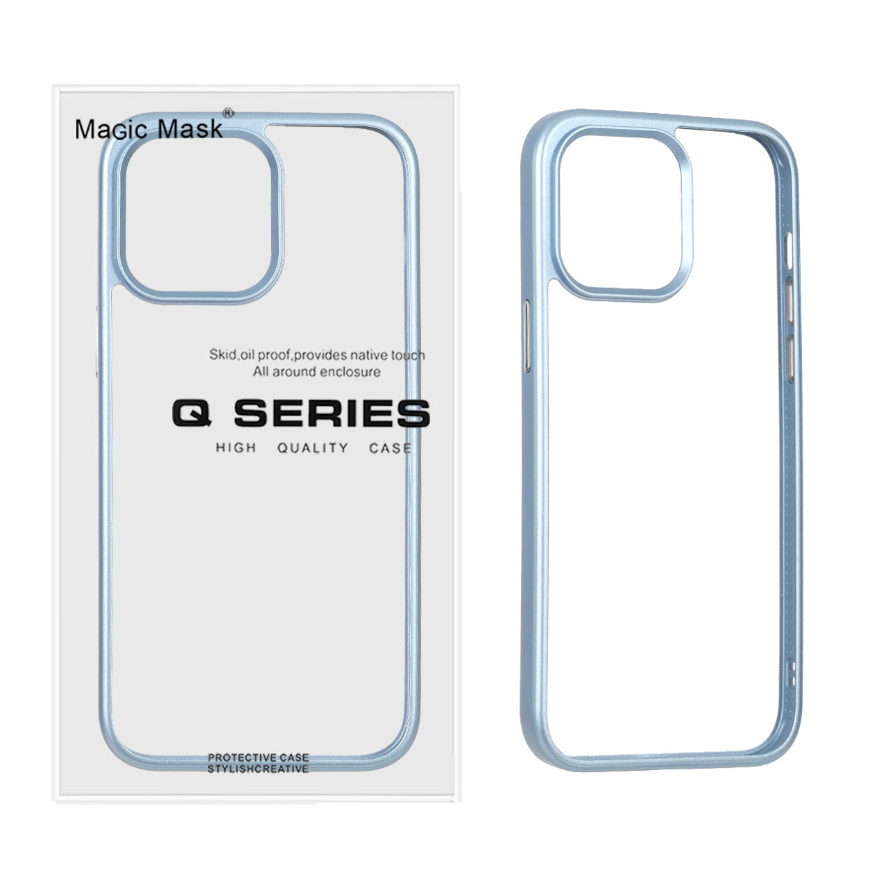 قاب اورجینال Q Series شفاف Ice مدل Apple iPhone 14 Pro - آبی (پک دار)